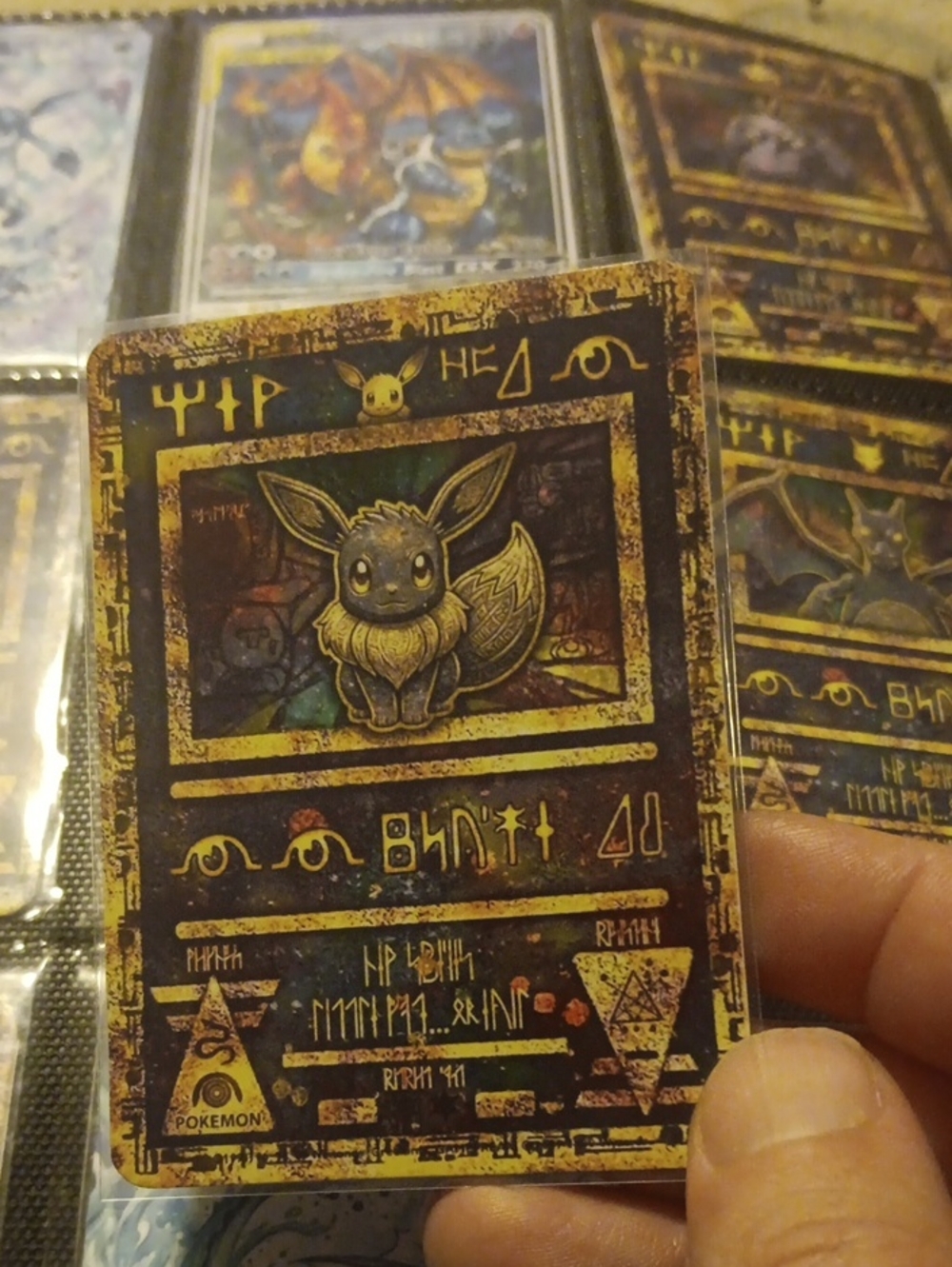 Eevee Gold-Accent Decorative Card Art - Brown & Gold